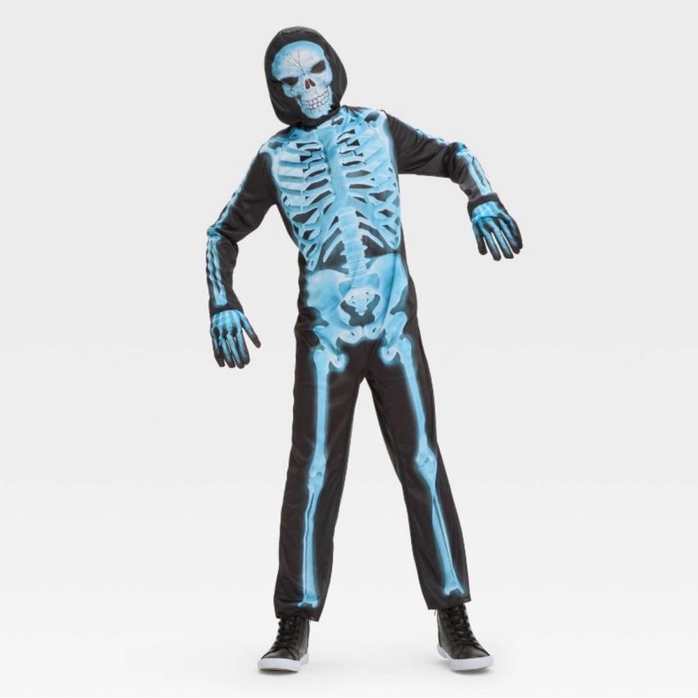 Hyde and Eek! Kids X-ray skeleton costume size M (8-10)